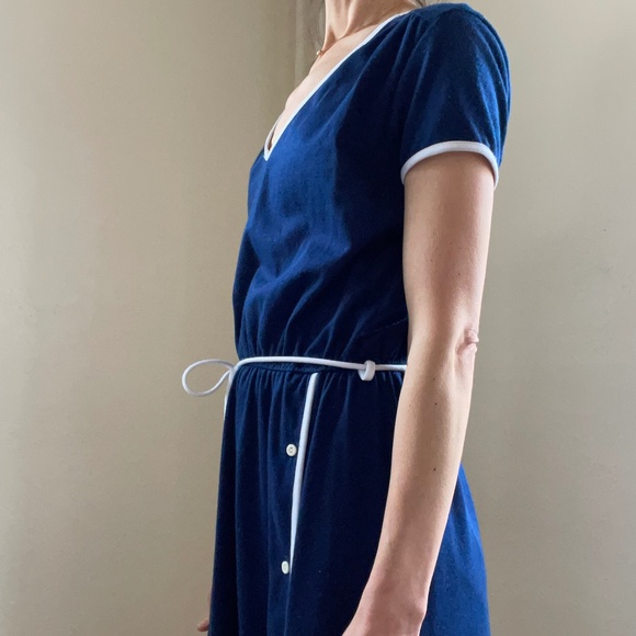 Vintage Miss Oops California navy and white trim dress - Picture 6 of 15
